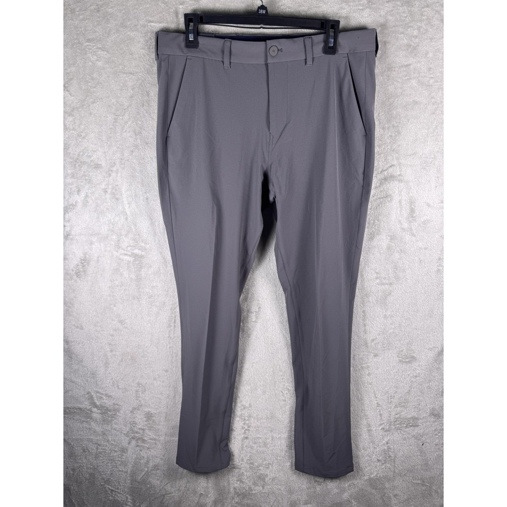 Mizzen+Main Helmsman Pants Mens 34x34 Gray Slim Stretch Dress Travel Performance
